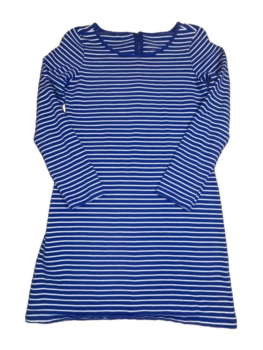 Gap Maternity Blue & White Striped Midi Knee Length Zip Cotton Dress Women’s S